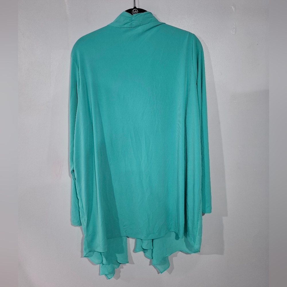 Susan Graver Artisan Women's Long Sleeve stretch knit Open Front Cardigan sz 1X - Picture 5 of 12